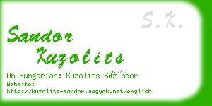 sandor kuzolits business card